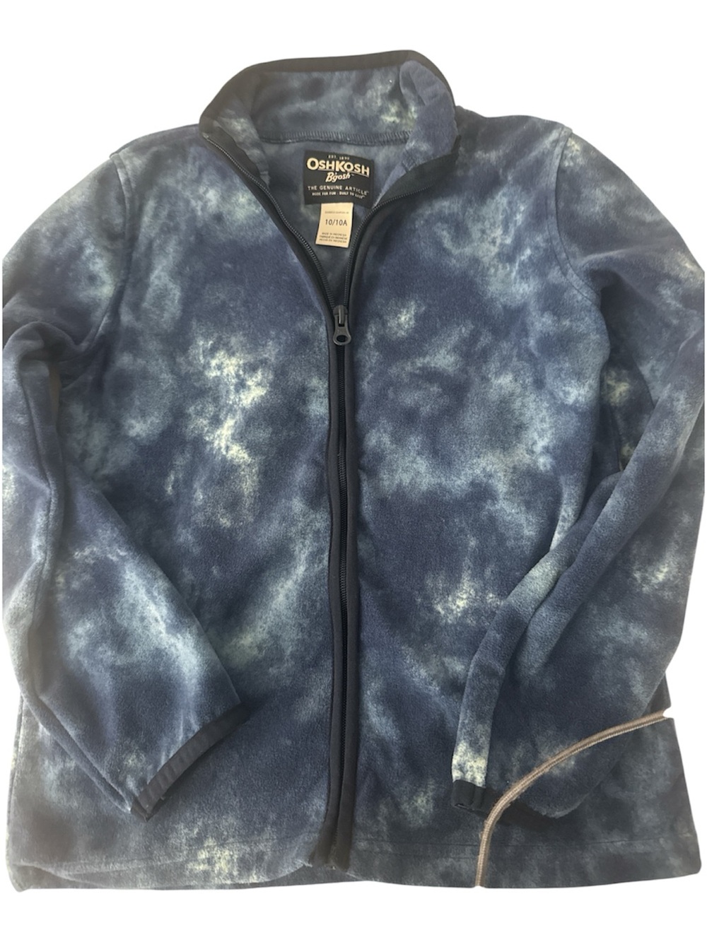 OshKosh B'gosh Navy Tie-Dye Full-Zip Fleece Jacket